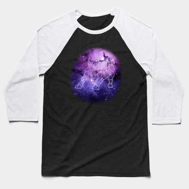 Taurus Zodiac Armour Sign Baseball T-Shirt by gastaocared